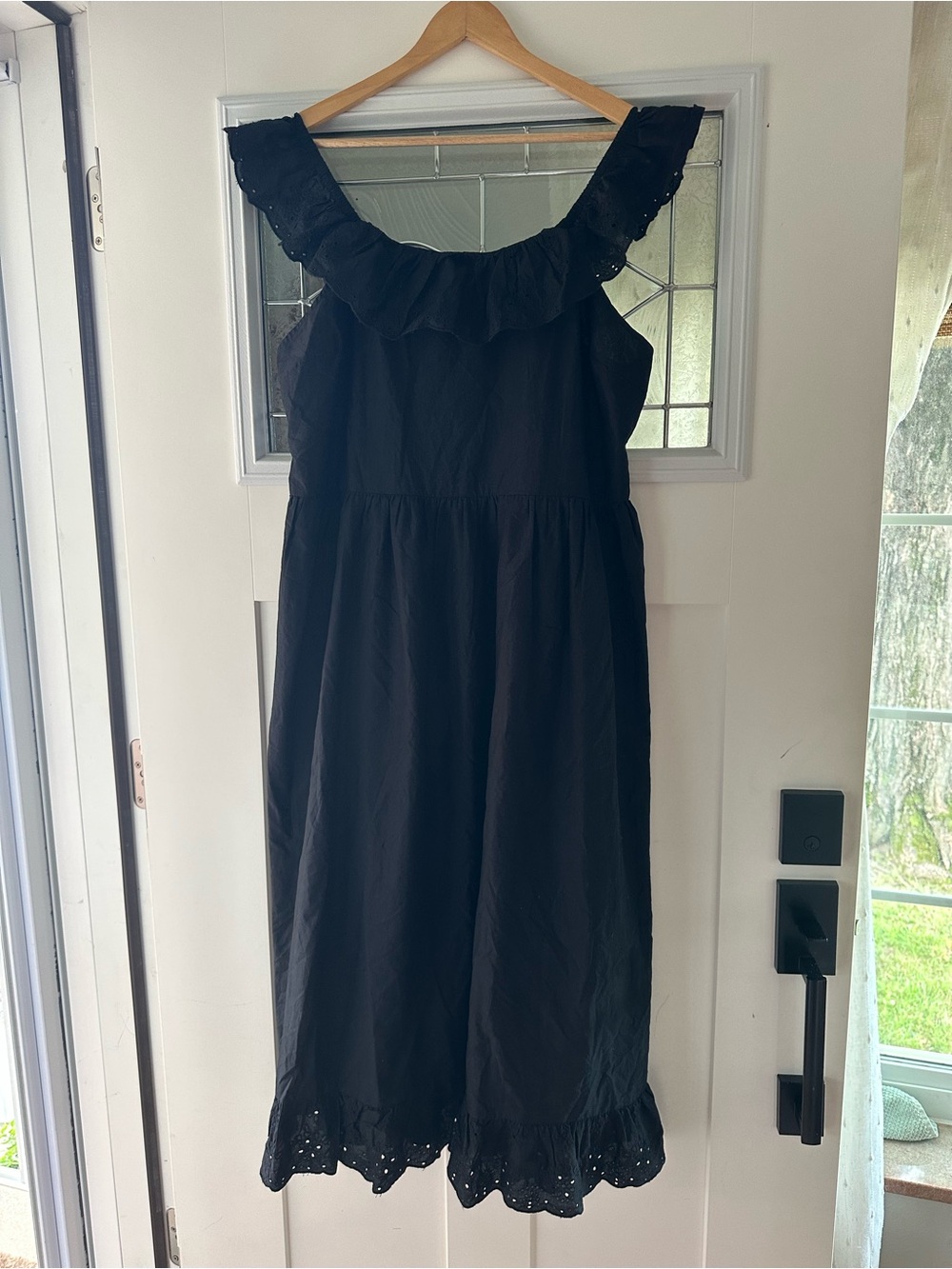 Maurices Black Eyelet Trim Midi Dress